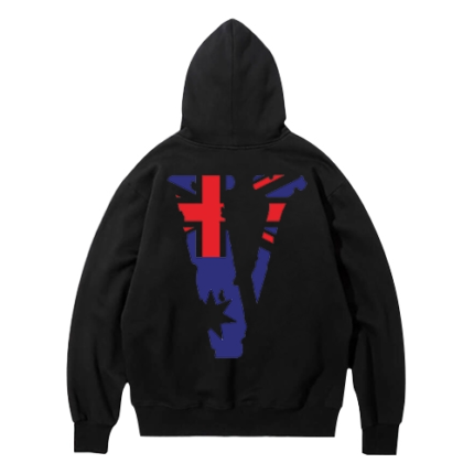 Vlone Friends AUS Hoodie in striking black, epitomizing urban streetwear with a touch of Australian flair