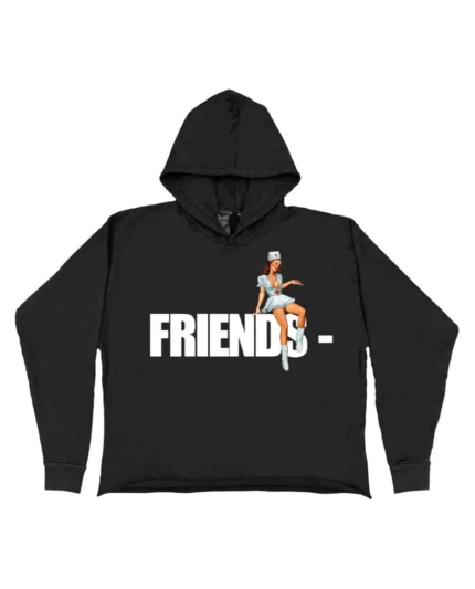 riends Pin Up Hoodie in sleek black, reminiscent of cherished moments from the beloved 90s sitcom.