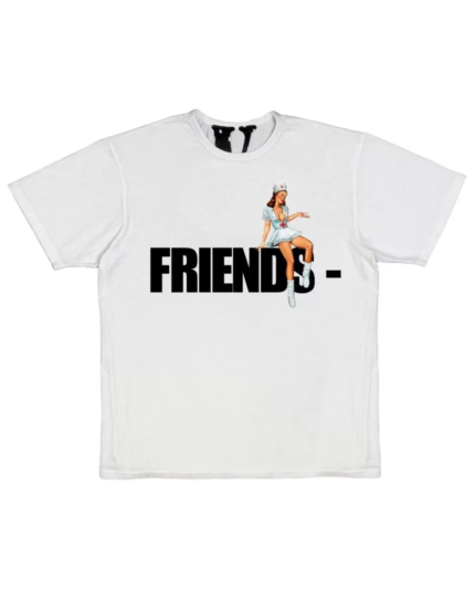 Friends Pin Up T-Shirt in crisp white, capturing the essence of beloved moments from the iconic 90s TV show.