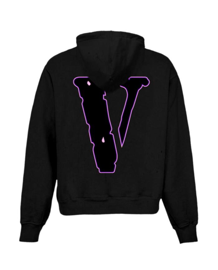 Juice Wrld Vlone Collaboration Hoodie in Black