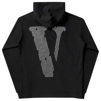 Vlone Friends Crystal Diamond Hoodie - Elevate your streetwear with this unique and eye-catching fashion statement.