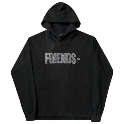 Vlone Friends Crystal Diamond Hoodie - Elevate your streetwear with this unique and eye-catching fashion statement.