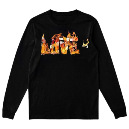 Vlone Love Sweatshirt in Black: Make a bold fashion statement with this sleek and trendy streetwear apparel.