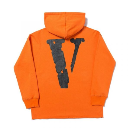 Vlone Classic Staple Orange Hoodie - Make a bold statement with this iconic and vibrant streetwear essential.