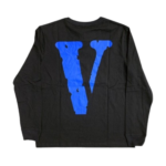 Vlone V Staple Sweatshirt in Blue Black: Make a bold fashion statement with this striking and stylish streetwear apparel.