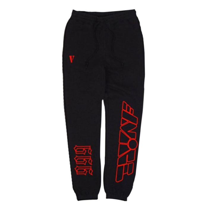 Vlone X Juice Wrld 999 Joggers – Black front view