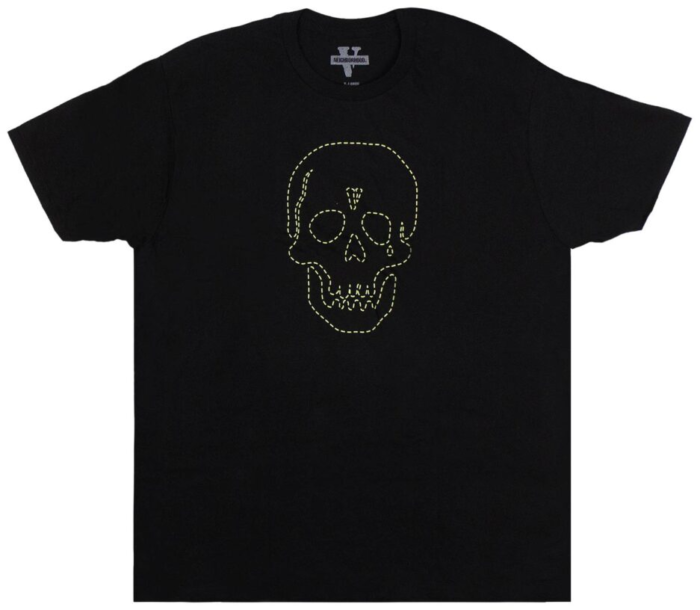 Vlone X Neighborhood Skull T-Shirt - A striking fusion of streetwear and edgy design, perfect for your fashion rotation.